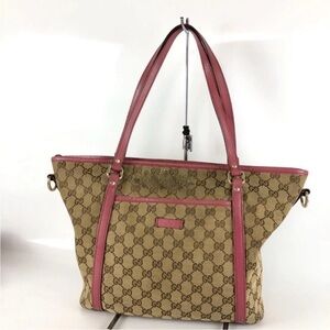 Gucci Beige and Pink Tote Bag